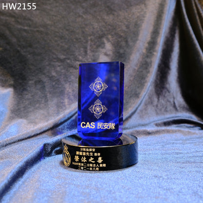 HW2155 民安隊分隊指揮官水晶座  昇職或榮休之用