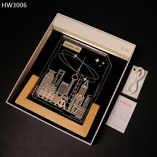 HW3006 實木相框小夜燈獎座