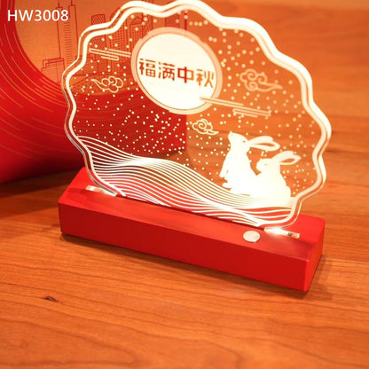HW3008 實木亞加歷小夜燈獎座