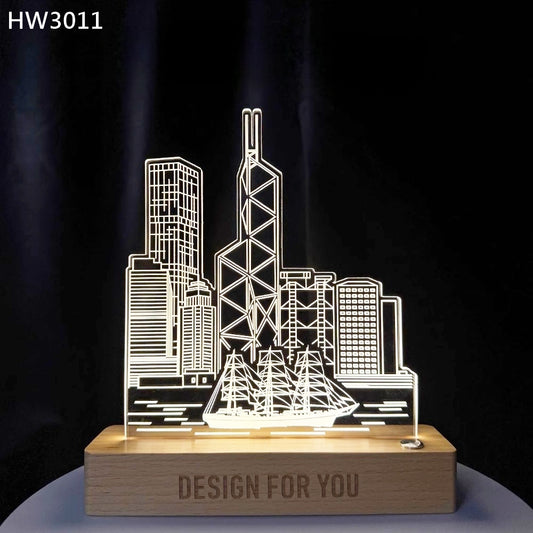 HW3011 香港建築物亞加歷小夜燈獎座