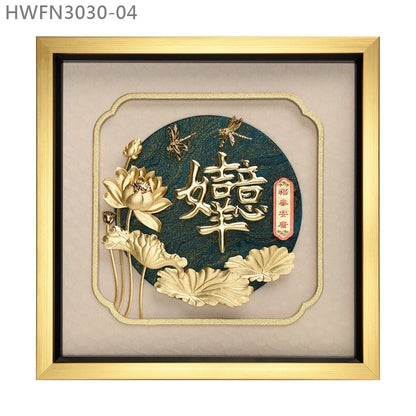 HWFN3030-04 "如意吉祥”金箔掛畫