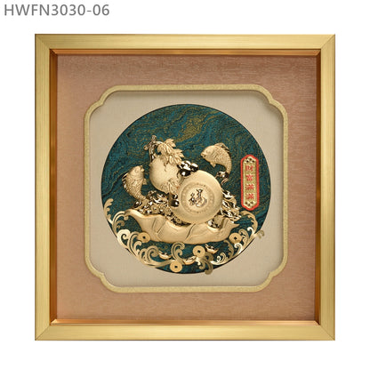 HWFN3030-06 "財富滿滿" 金箔掛畫