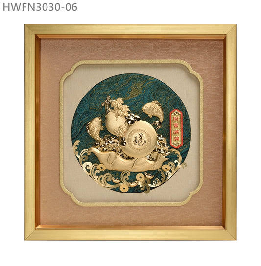 HWFN3030-06 "財富滿滿" 金箔掛畫