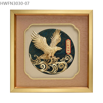 HWFN3030-07 “大展鴻圖”金箔掛畫
