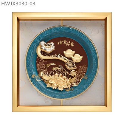 HWJX3030-03 "富貴如意" 金箔掛畫