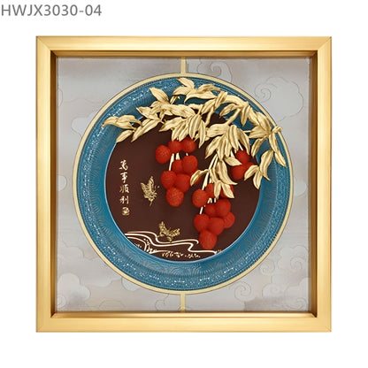 HWJX3030-04 "萬事順利" 金箔掛畫