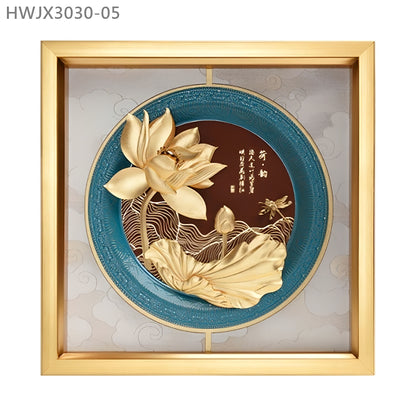 HWJX3030-05 "荷韻" 金箔掛畫