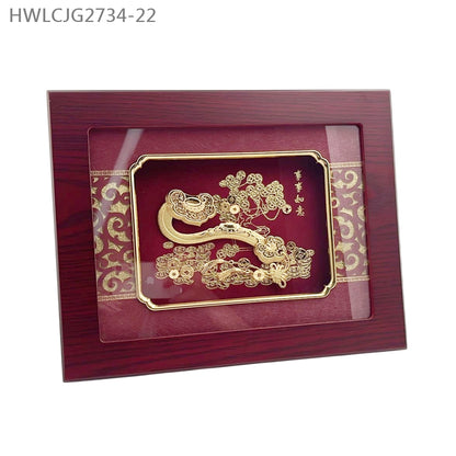 HWLCJG2734-22 立體24K金箔 “事事如意” 掛畫