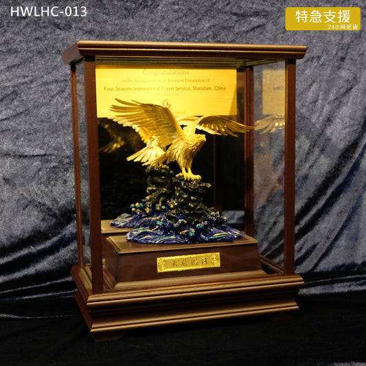 特急 HWLHC-013 立體24K金箔畫 "大展鴻圖" 飛鷹座枱擺設