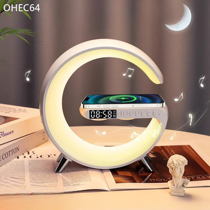 OHEC64 攬月無線充電時鐘音響夜燈
