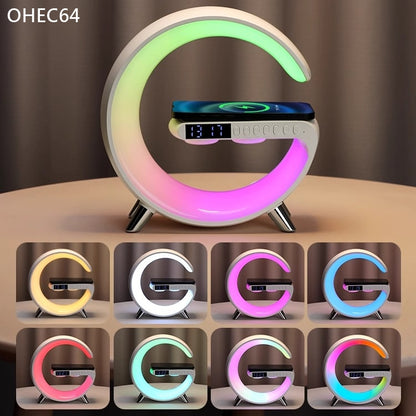 OHEC64 攬月無線充電時鐘音響夜燈