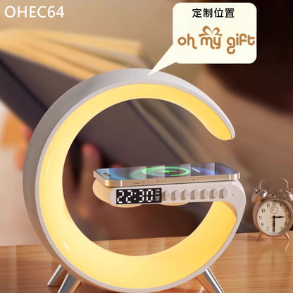 OHEC64 攬月無線充電時鐘音響夜燈