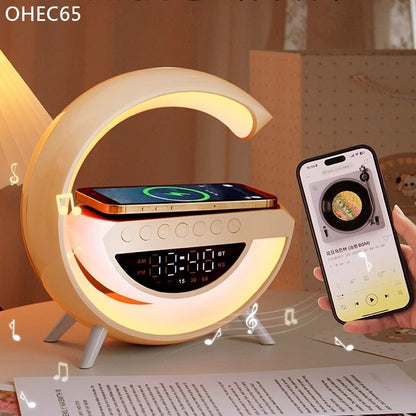 OHEC65 時鐘大G無線充電音響夜燈