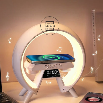 OHEC66 時鐘大A無線充電音響夜燈