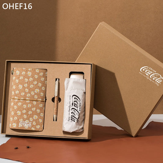 OHEF16 軟木旅行本簽字筆雨傘套裝