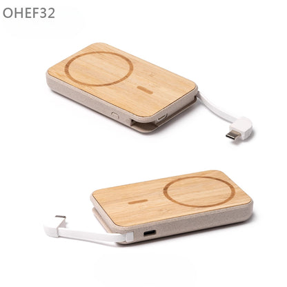 OHEF32 FSC竹麥秸稈磁吸無線充電寶