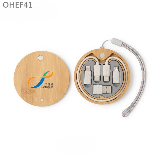 OHEF41 環保竹殼圓形數據線套裝