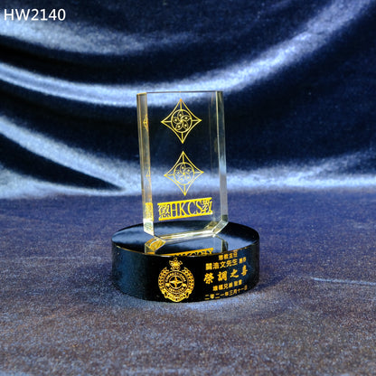 HW2140 香港懲教暑 懲教主任水晶座 懲教暑同事昇職或榮休之用