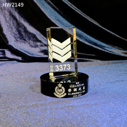 HW2149 香港警察 警長水晶座 警察昇職或榮休之用